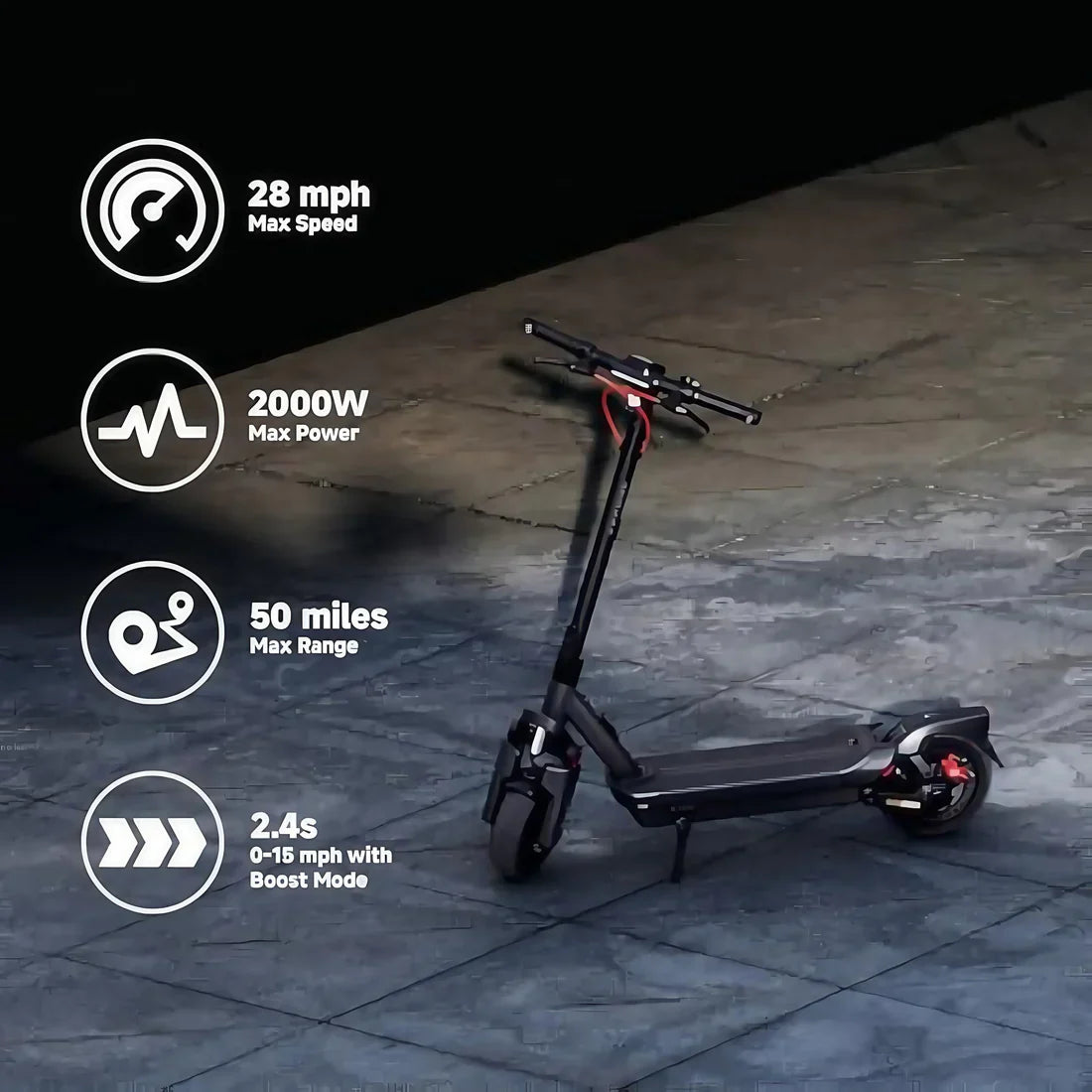 Unleash the Thrill: 28 MPH Top Speed & 50-Mile Range on the G3 E-Scooter