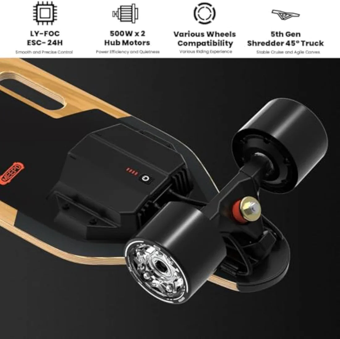 Meepo Campus V5 / Envy E-Skateboard | 29MPH, Remote Control & Compact Portable Design